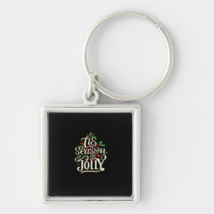 Christmas Tis The Season Jolly Key Ring