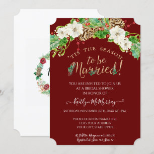 Christmas Tis the Season Married Bridal Shower Invitation