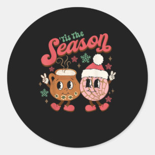 Christmas Tis The Season Mexican Concha Pan Dulce  Classic Round Sticker