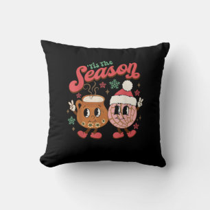 Christmas Tis The Season Mexican Concha Pan Dulce  Cushion