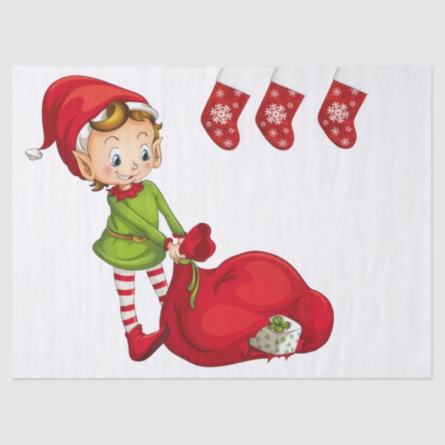 Christmas Tissue Paper, Elf Paper (Front)