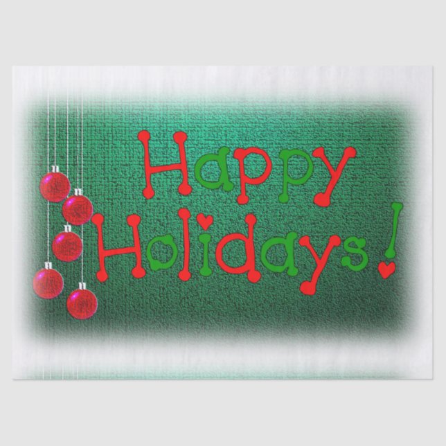 Christmas Tissue Paper, Happy Holidays Tissue Paper (Front)