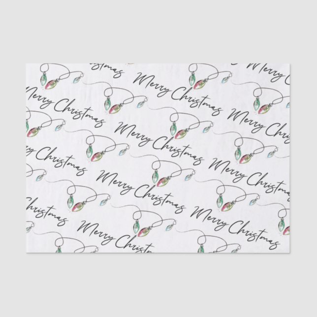 Christmas Tissue Paper Modern String of Lights (Front)