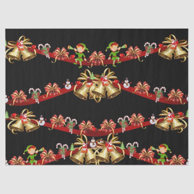 Christmas Tissue Paper Santa Snowman Elf (Front)