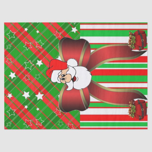 Christmas Tissue Paper Santa Stripe (Front)