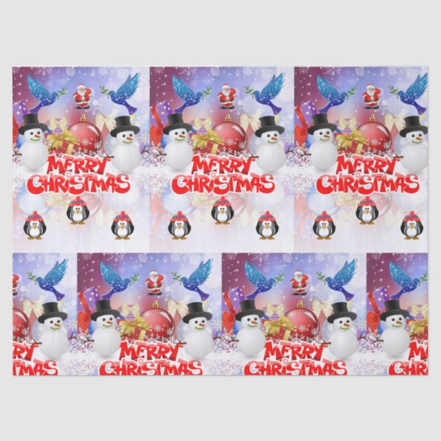 Christmas Tissue Paper, Snowman Paper (Front)