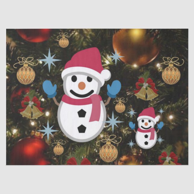 Christmas Tissue Paper, Snowman Paper (Front)