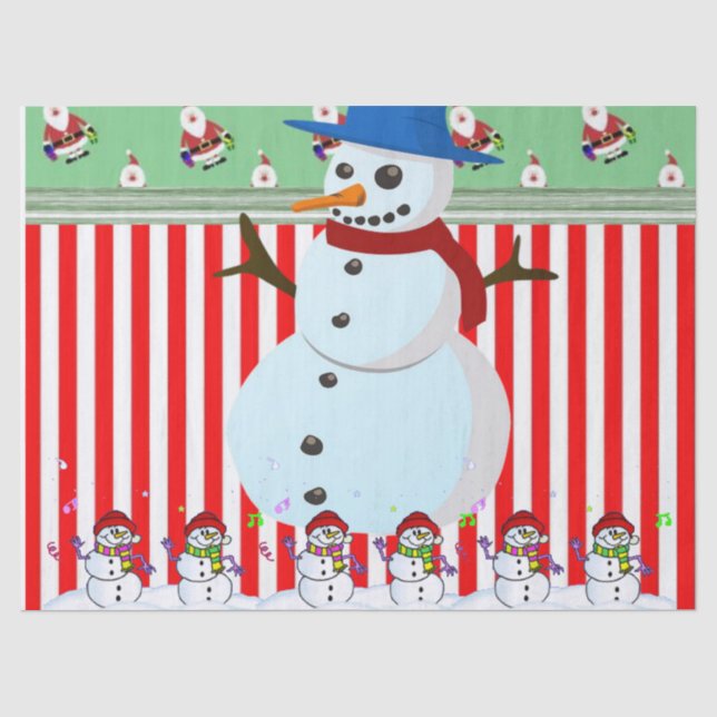 Christmas Tissue Paper, Snowman Paper (Front)