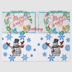 Christmas Tissue Paper, Snowman Paper