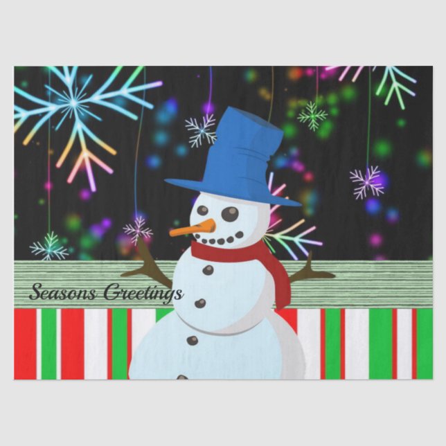 Christmas Tissue Paper, Snowman Paper (Front)