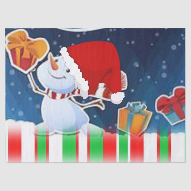 Christmas Tissue Paper, Snowman Paper (Front)