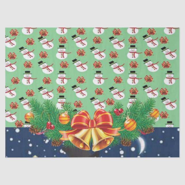 Christmas Tissue Paper, Snowman Paper (Front)