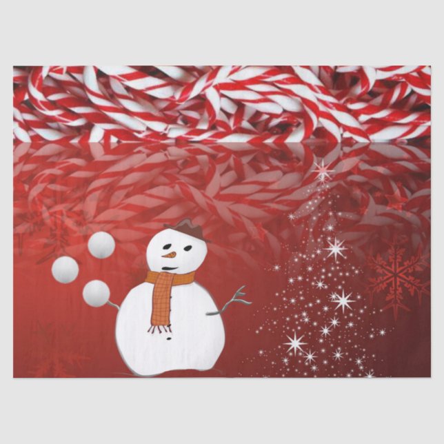 Christmas Tissue Paper, Snowman Paper (Front)