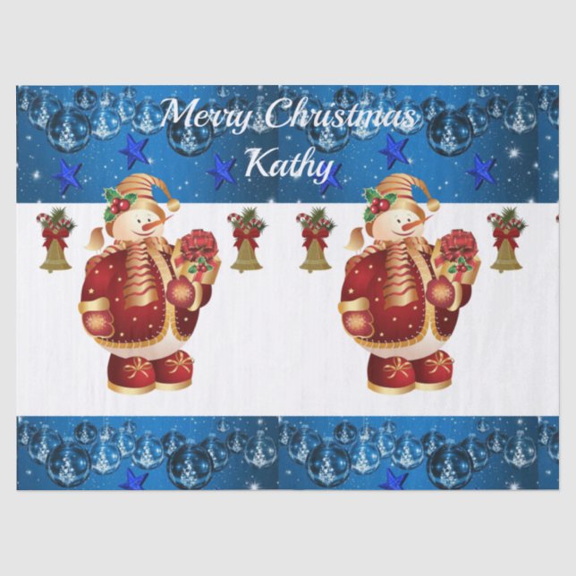 Christmas Tissue Paper, Snowman Paper (Front)