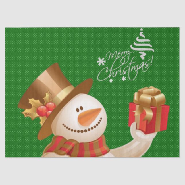 Christmas Tissue Paper, Snowman Paper (Front)