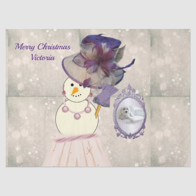 Christmas Tissue Paper, Snowman Paper (Front)