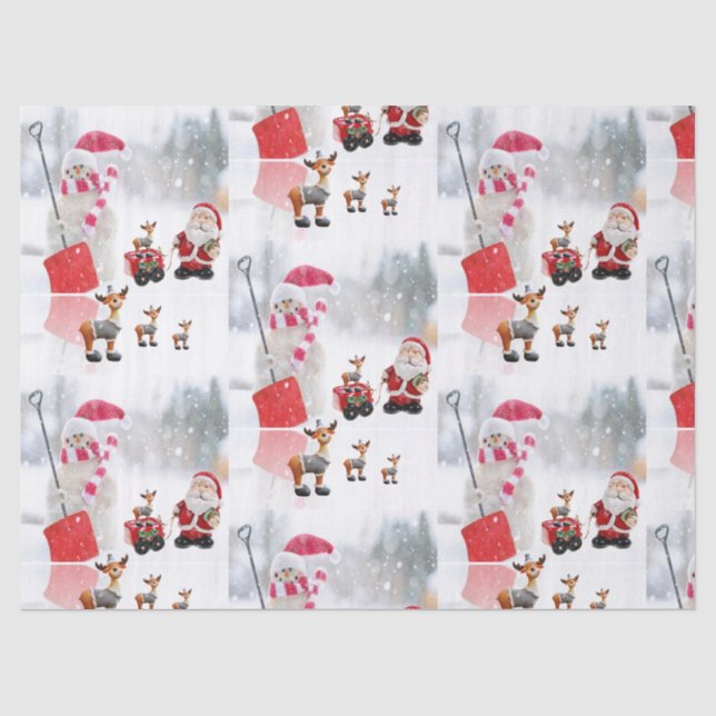 Christmas Tissue Paper, Snowman Paper (Front)