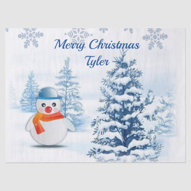 Christmas Tissue Paper, Snowman Paper (Front)