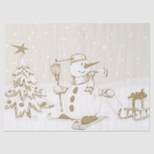 Christmas Tissue Paper, Snowman Paper