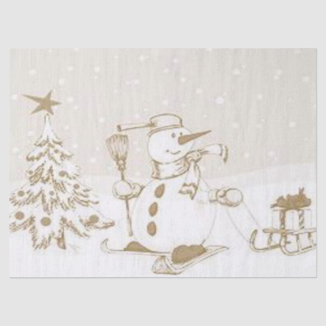 Christmas Tissue Paper, Snowman Paper (Front)