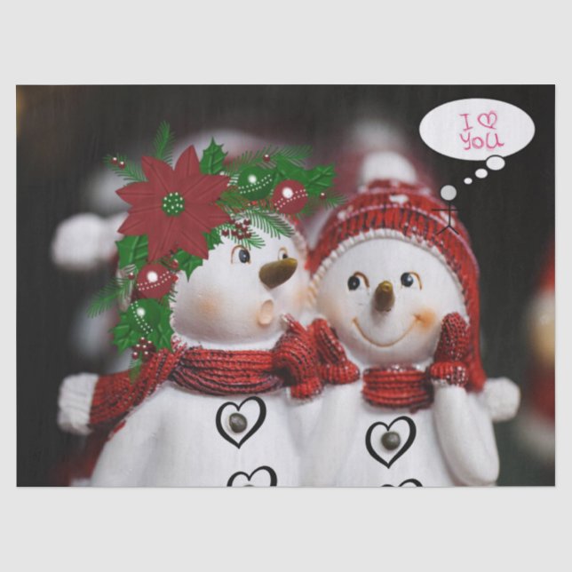 Christmas Tissue Paper, Snowman Paper (Front)