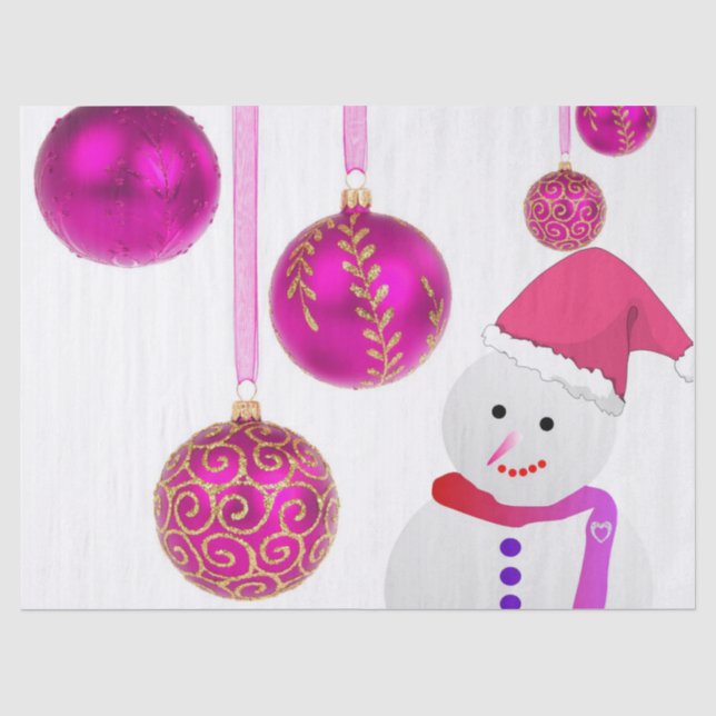 Christmas Tissue Paper, Snowman Paper (Front)