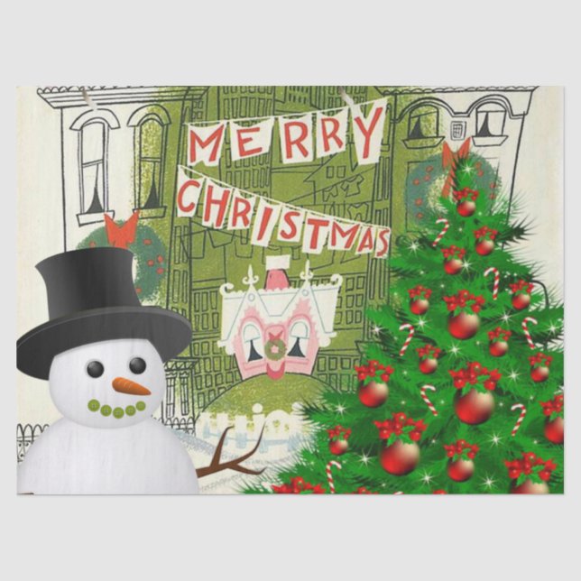 Christmas Tissue Paper, Snowman Paper (Front)