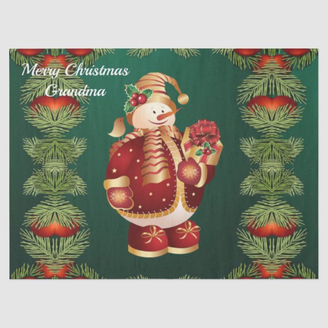Christmas Tissue Paper, Snowman Paper (Front)