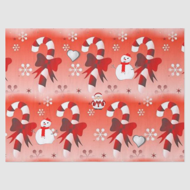 Christmas Tissue Paper, Snowman Paper (Front)