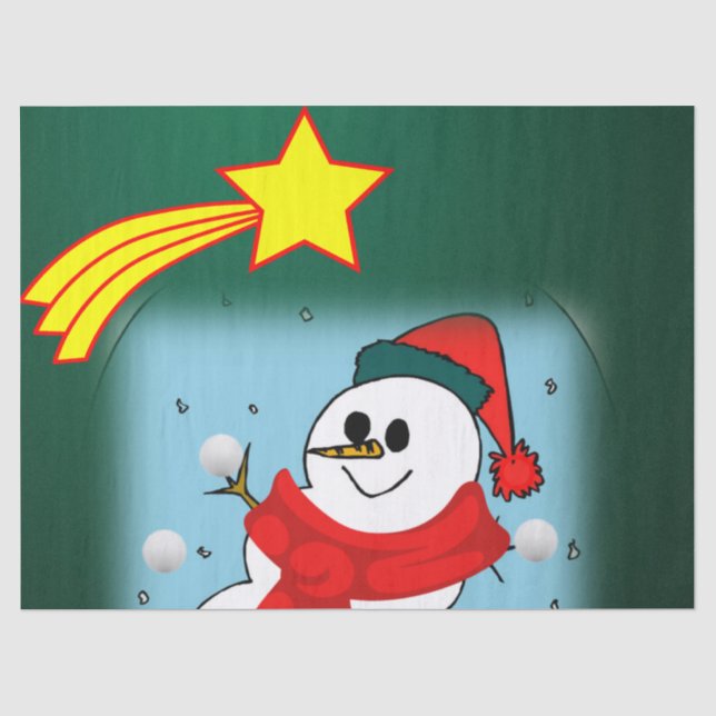 Christmas Tissue Paper, Snowman Paper (Front)