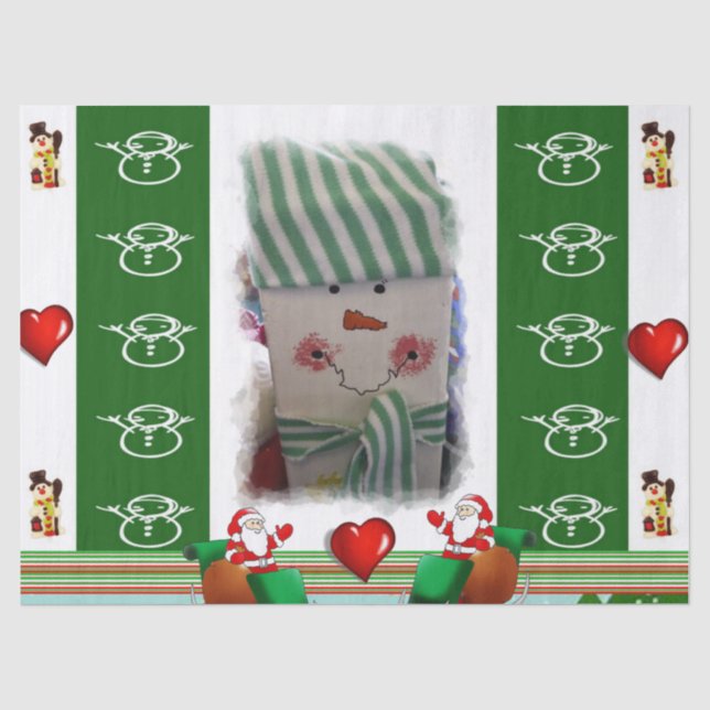 Christmas Tissue Paper, Snowman Paper (Front)