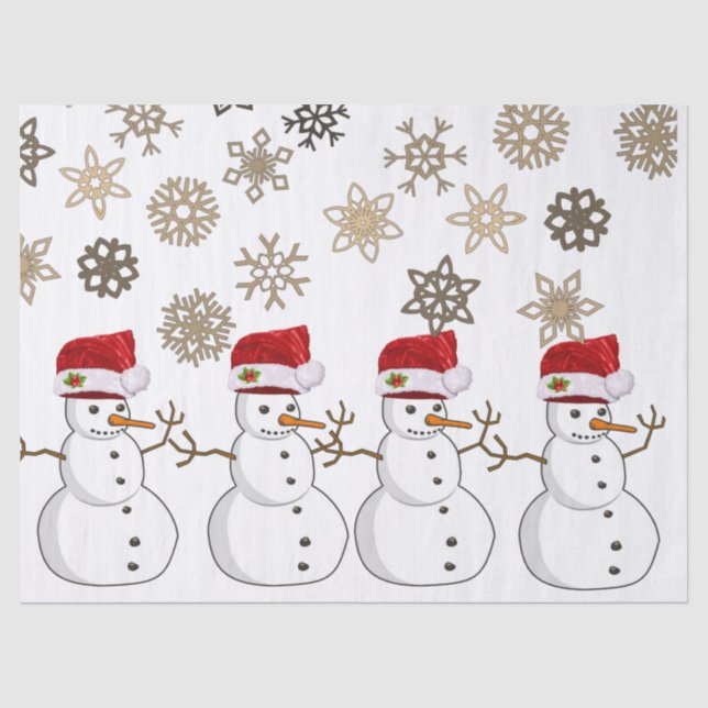 Christmas Tissue Paper, Snowman Paper (Front)