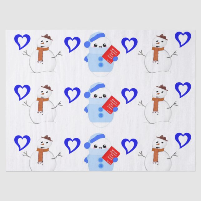 Christmas Tissue Paper, Snowman Paper (Front)