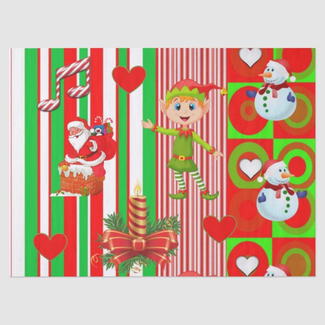 Christmas Tissue Paper, Snowman Paper (Front)