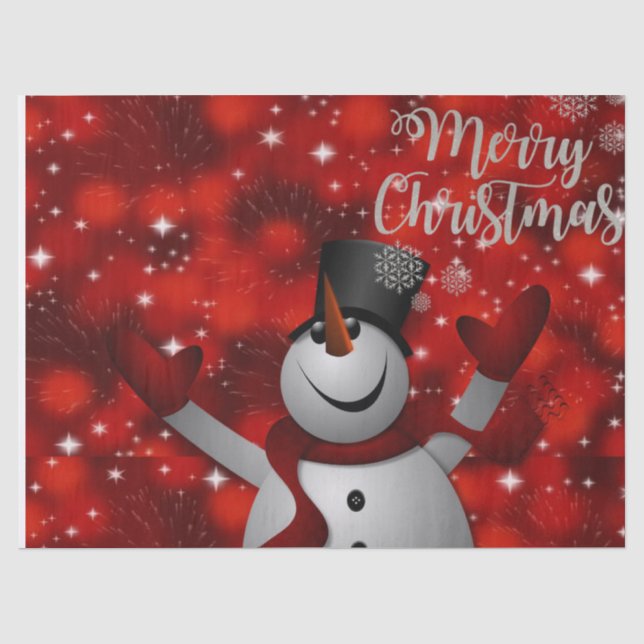 Christmas Tissue Paper, Snowman Paper (Front)