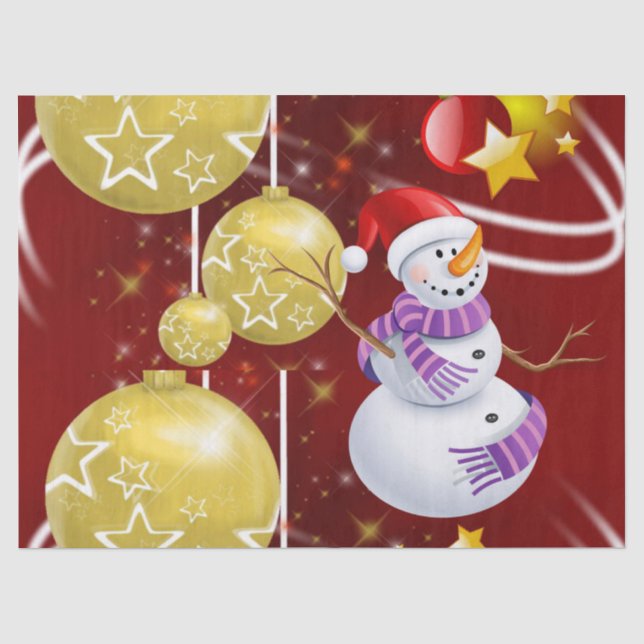 Christmas Tissue Paper, Snowman Paper (Front)