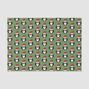 Christmas tissue paper with funny Santa penguin