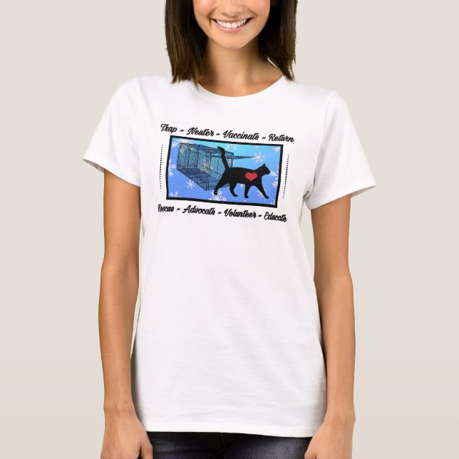 Christmas TNR Cat Rescue Trap Neuter Holiday T-Shirt (Front)