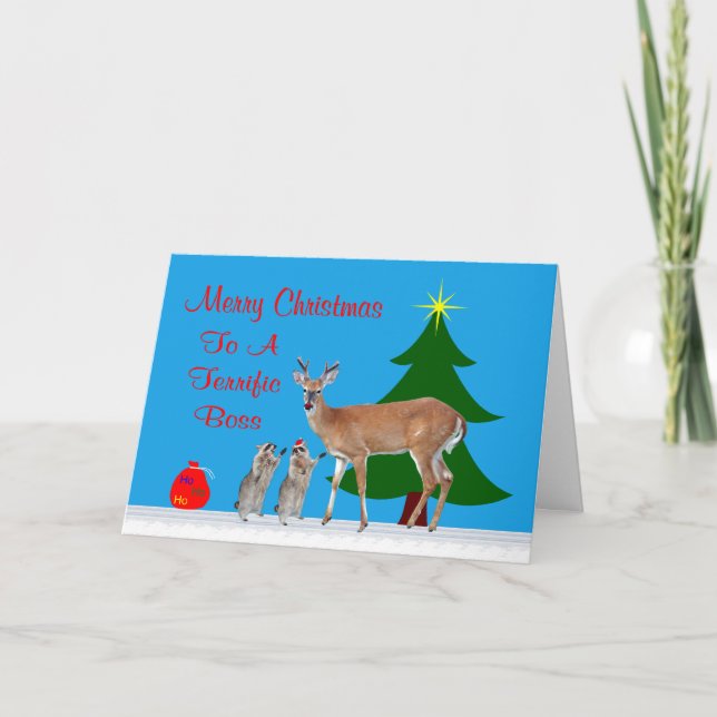 Christmas To Boss Greeting Card (Front)