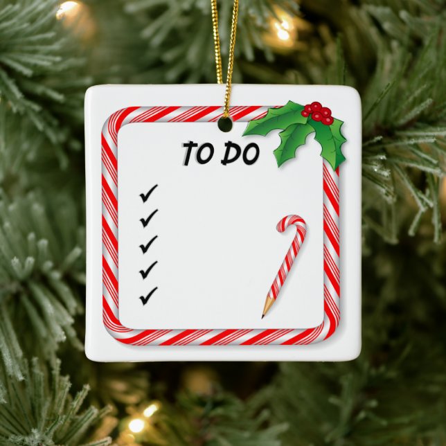 Christmas To Do List Ceramic Ornament (Tree)