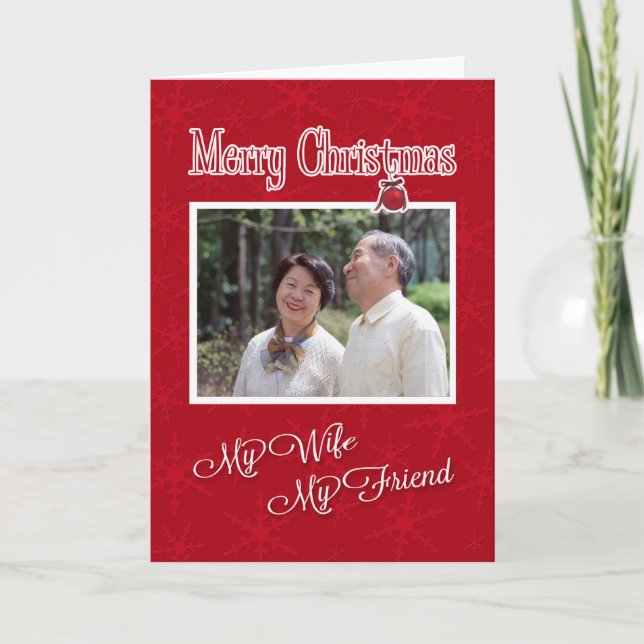 Christmas, to My Wife- Photo card template (Front)