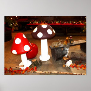 Christmas toadstools poster