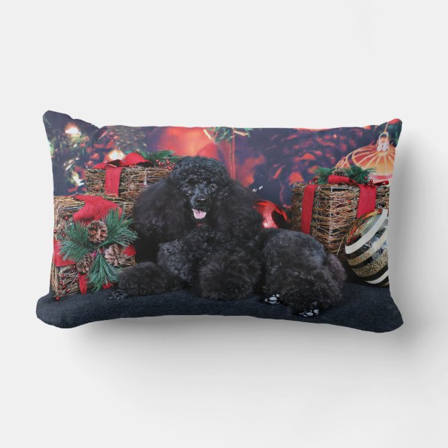 Christmas - Toby - Poodle Lumbar Cushion (Front)