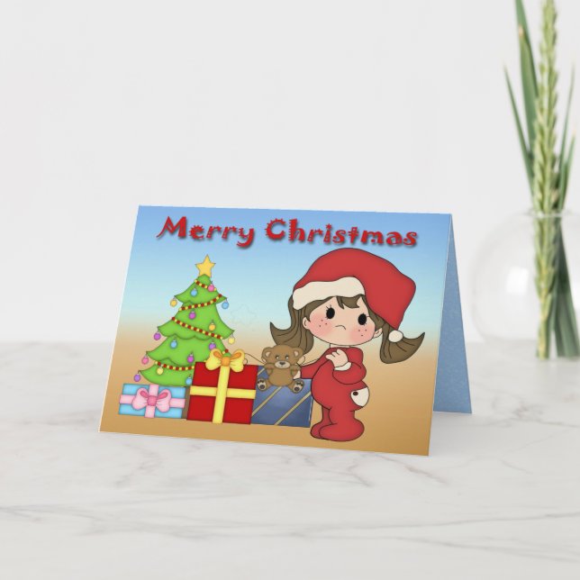 Christmas Toddler Girl Greeting Card (Front)