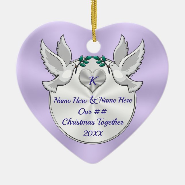 Christmas Together Ornament, Personalised Any YEAR Ceramic Ornament (Front)