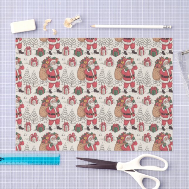 Christmas Toile Chinoiserie Tissue Paper (Craft)