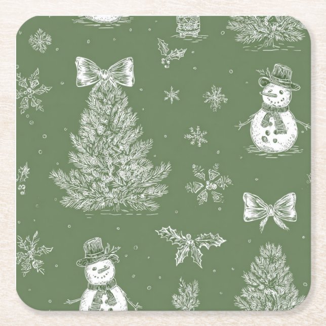 Christmas toile coaster (Front)