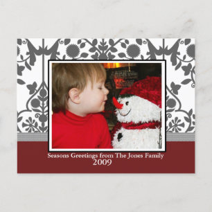 Christmas Toile Holiday Postcard