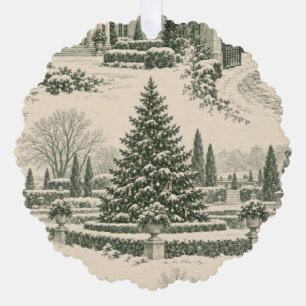 Christmas Toile Ornament Card 1 – Christmas Tree