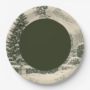 Christmas Toile Paper Plates 1 – Christmas Tree